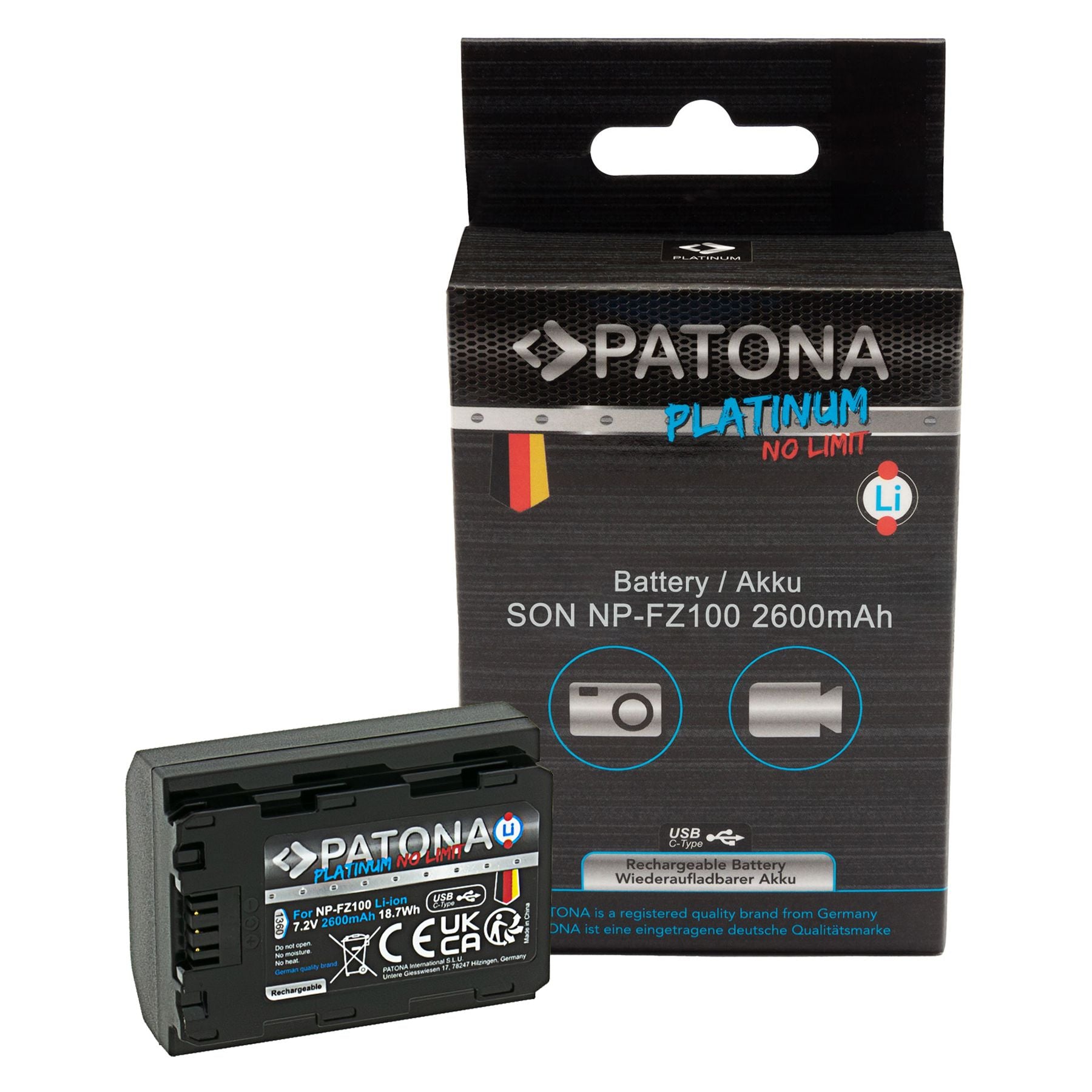 PATONA PLATINUM BATTERY CON CARICA USB-C