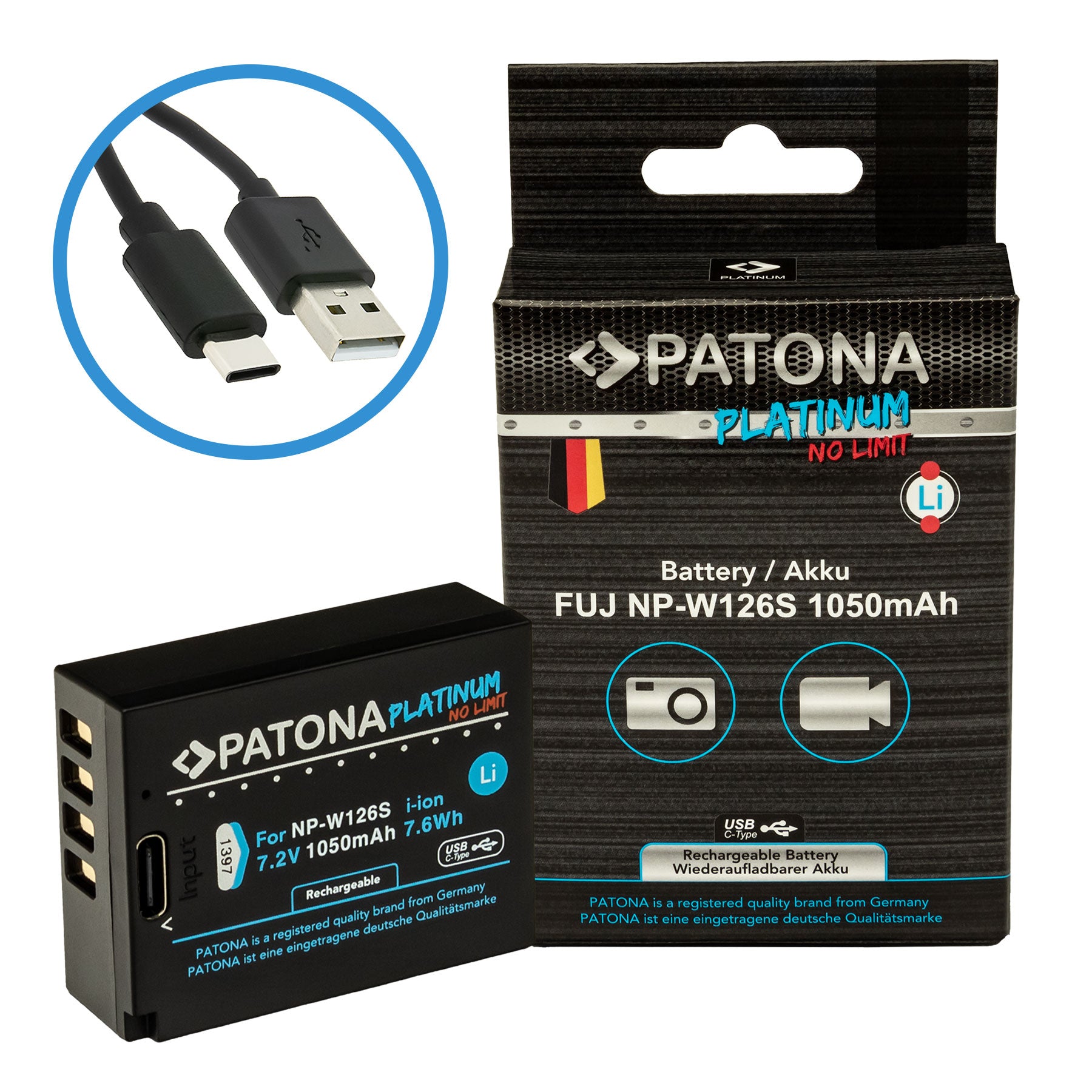 PATONA PLATINUM BATTERY CON CARICA USB-C
