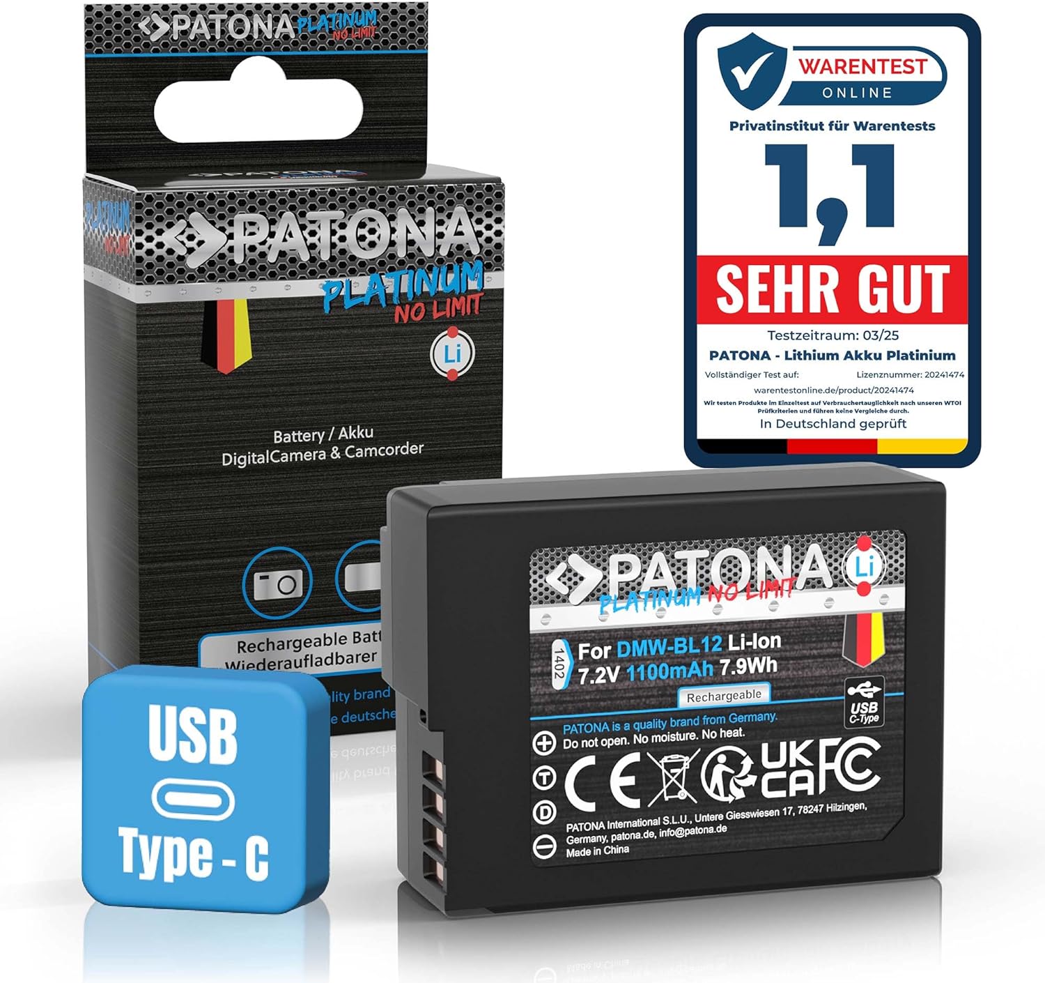 PATONA PLATINUM BATTERY CON CARICA USB-C