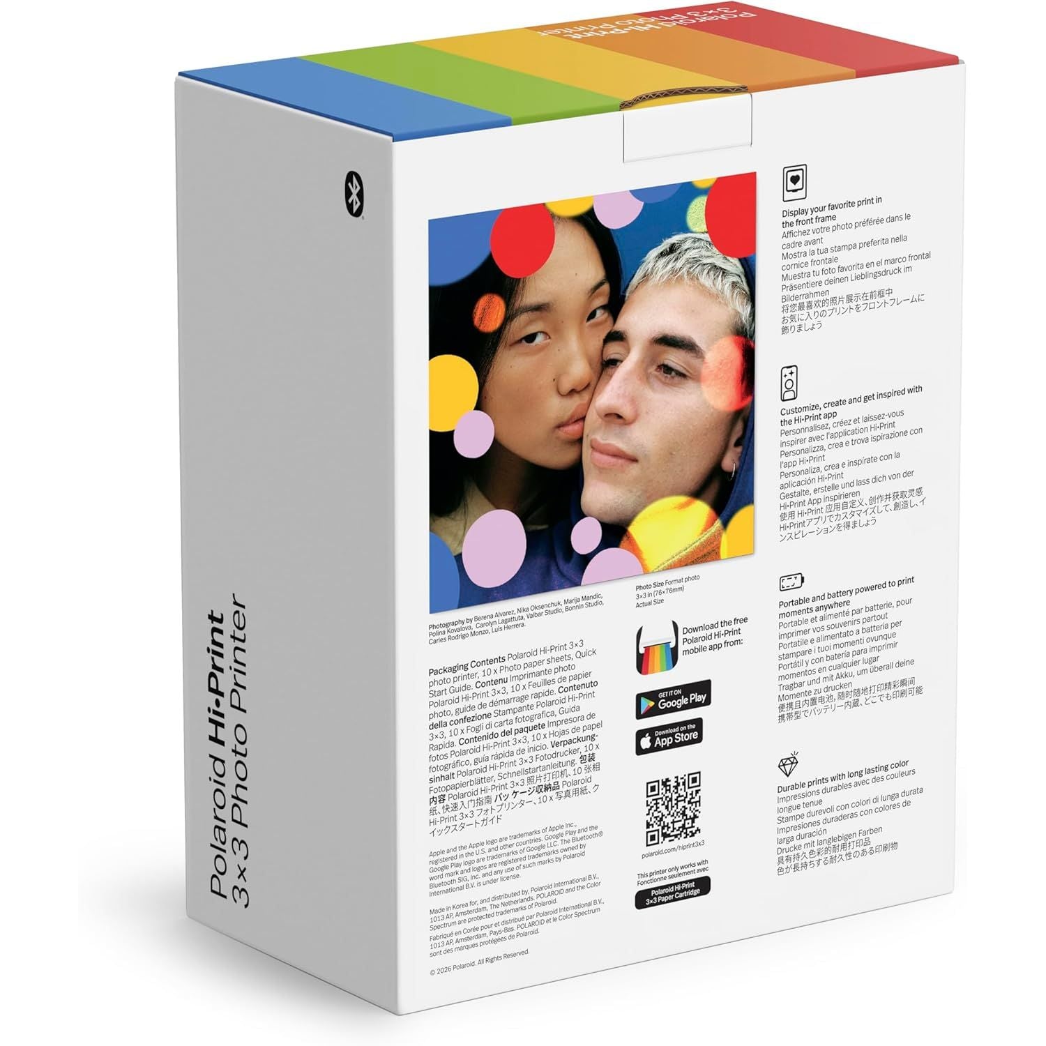 POLAROID HI PRINT 3X3 + 10 STAMPE - GARANZIA 2 ANNI UFFICIALE NITAL ITALIA