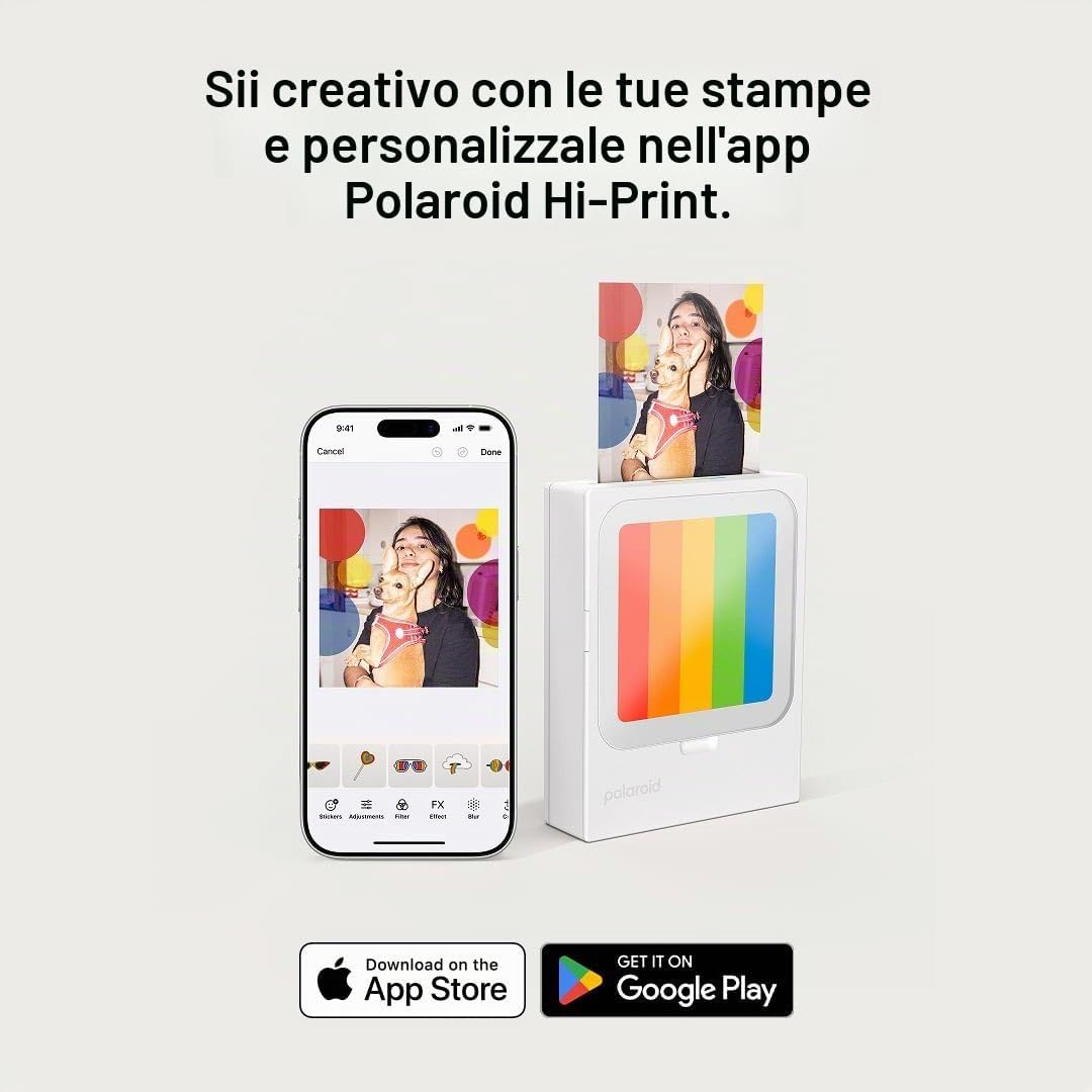 POLAROID HI PRINT 3X3 + 10 STAMPE - GARANZIA 2 ANNI UFFICIALE NITAL ITALIA