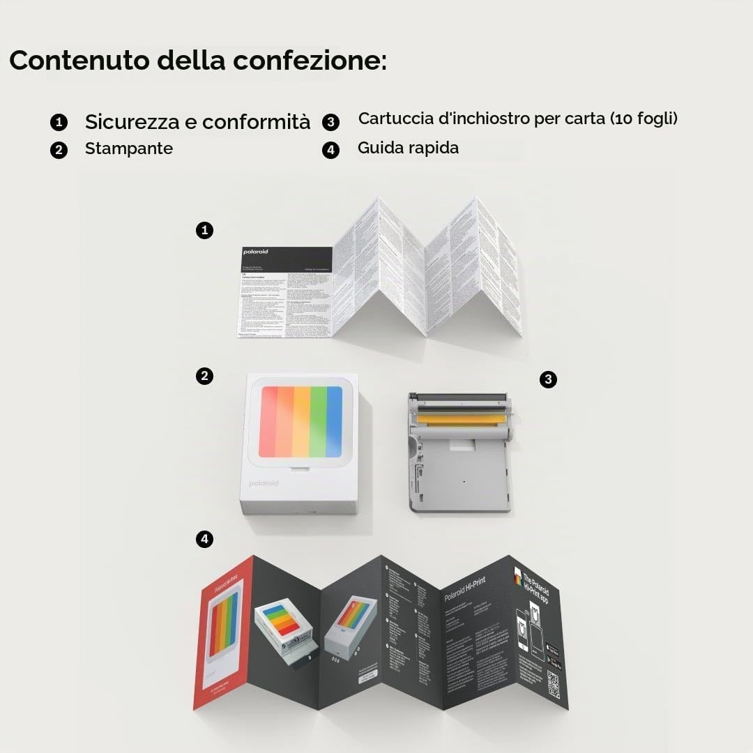POLAROID HI PRINT 3X3 + 10 STAMPE - GARANZIA 2 ANNI UFFICIALE NITAL ITALIA