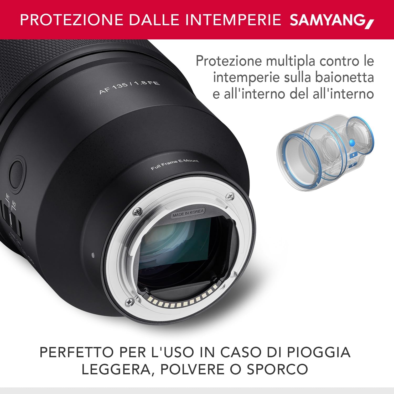 Samyang AF 135mm F1.8 SONY FE GARANZIA FOWA ITALIA 5 ANNI