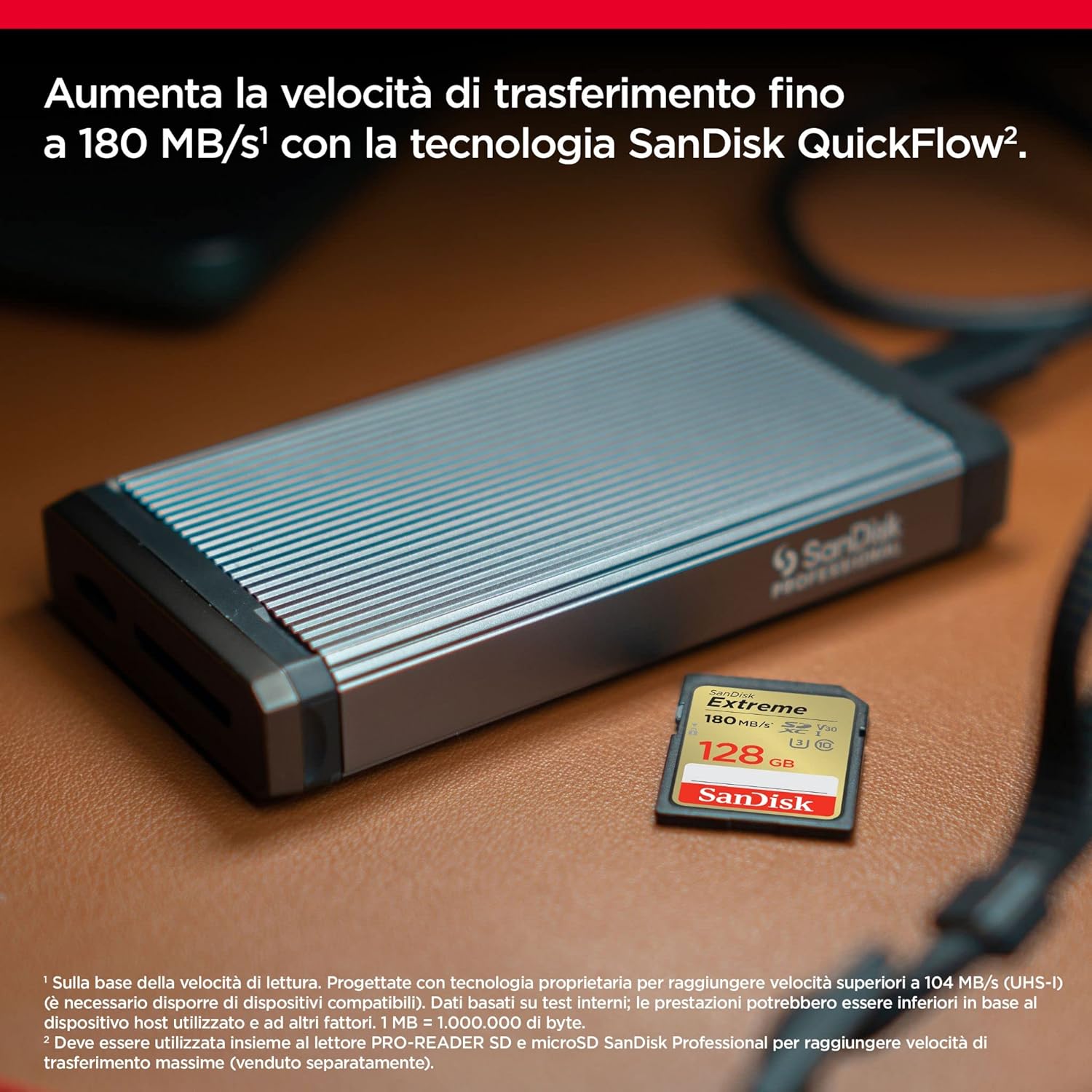 SanDisk SDXC Extreme UHS-1 (128GB) 180 MB/S V30 U3 C10 GARANZIA ITALIA 5 ANNI
