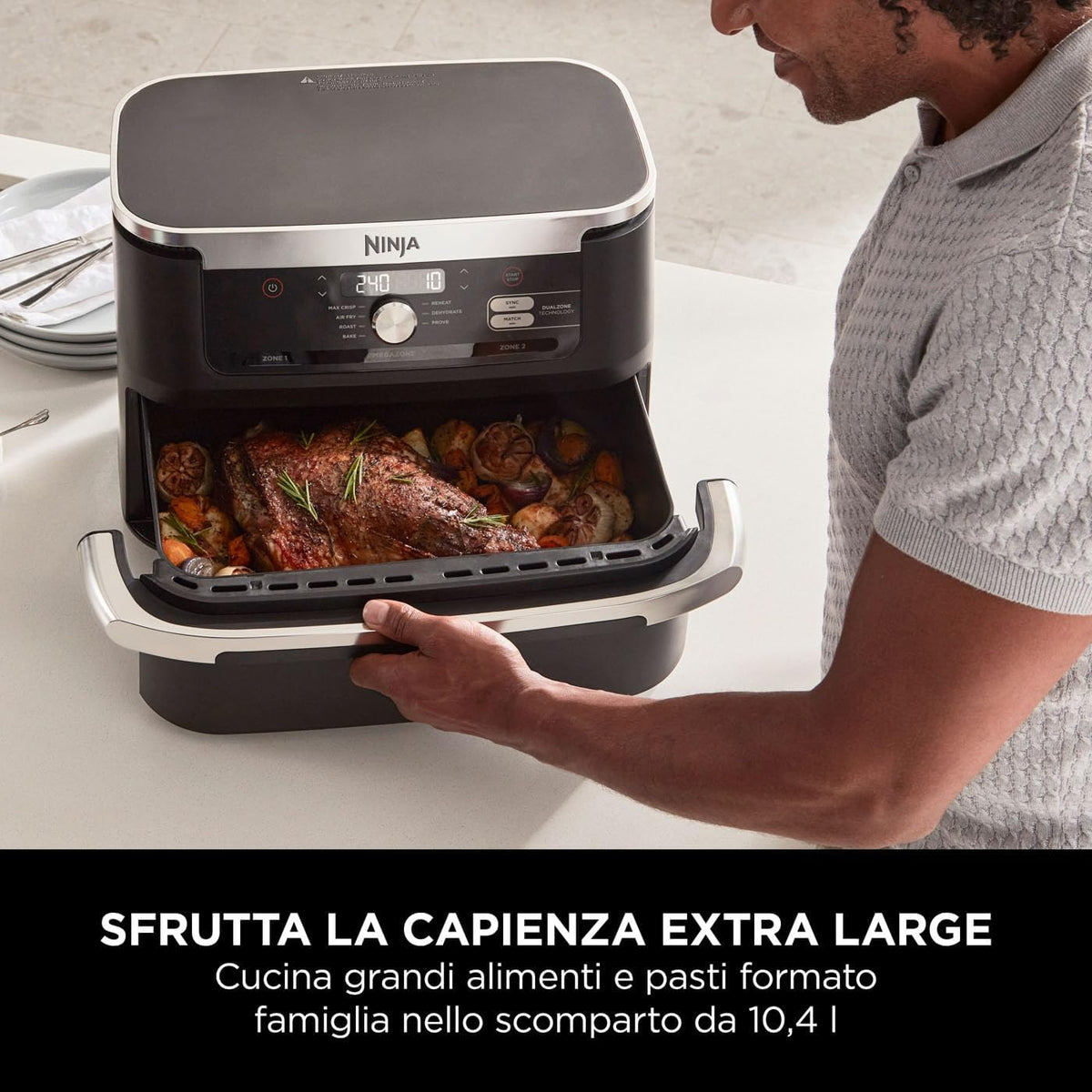 SHARK NINJA Airfryer Flexdrawer 10.4l AF500EU - GARANZIA UFFICIALE ITALIA 2 ANNI
