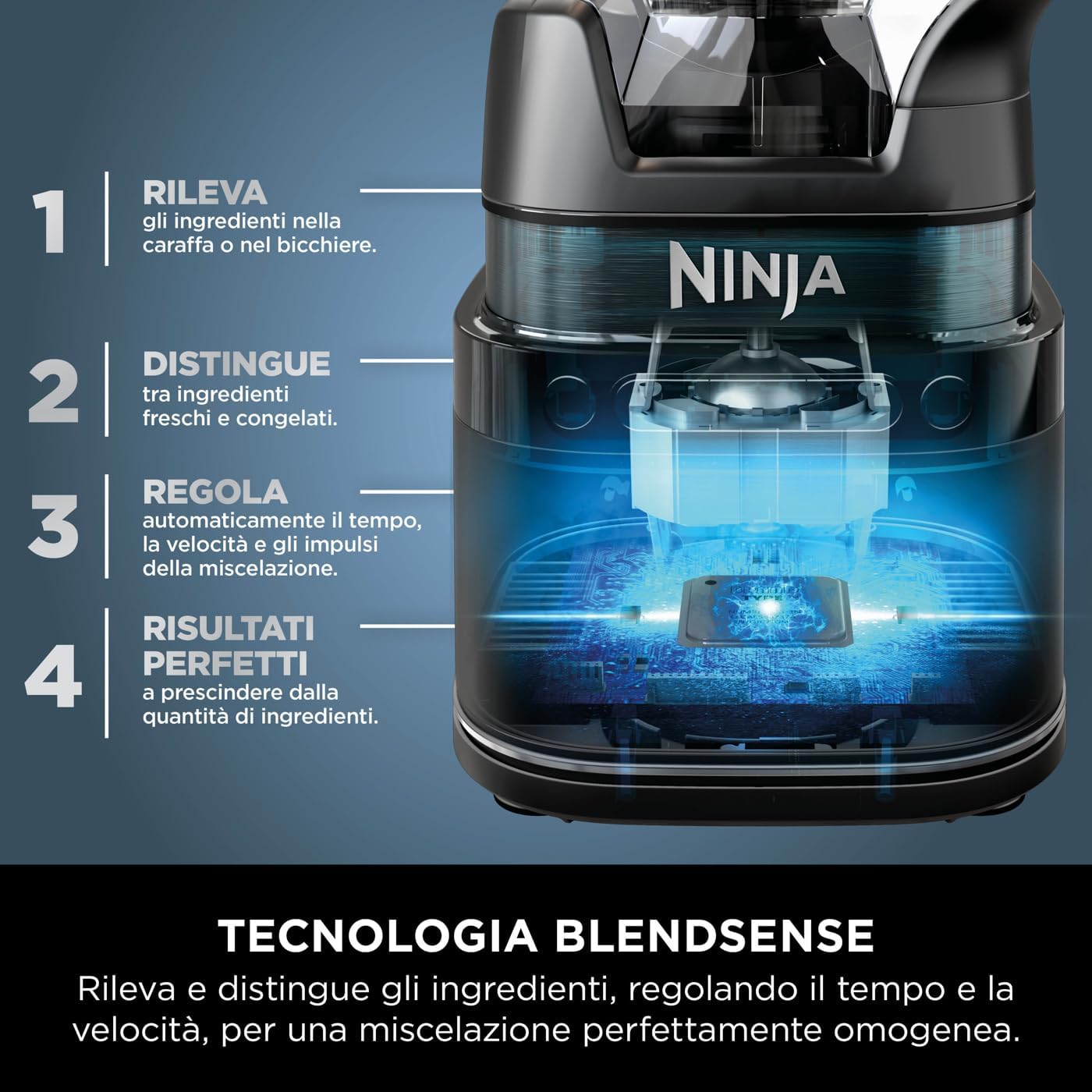 SHARK NINJA DETECT POWER BLENDING E SPROCESSOR TB401EU - GARANZIA UFFICIALE ITALIA 2 ANNI
