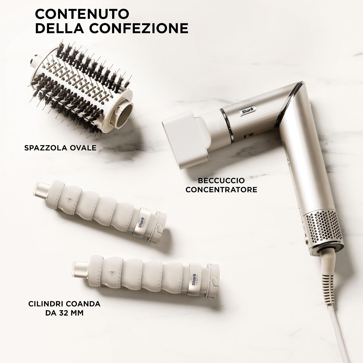 SHARK NINJA FLEXSTYLE ASCIUGACAPELLI CHAMPAGNE HD426SLEU - GARANZIA UFFICIALE ITALIA 2 ANNI