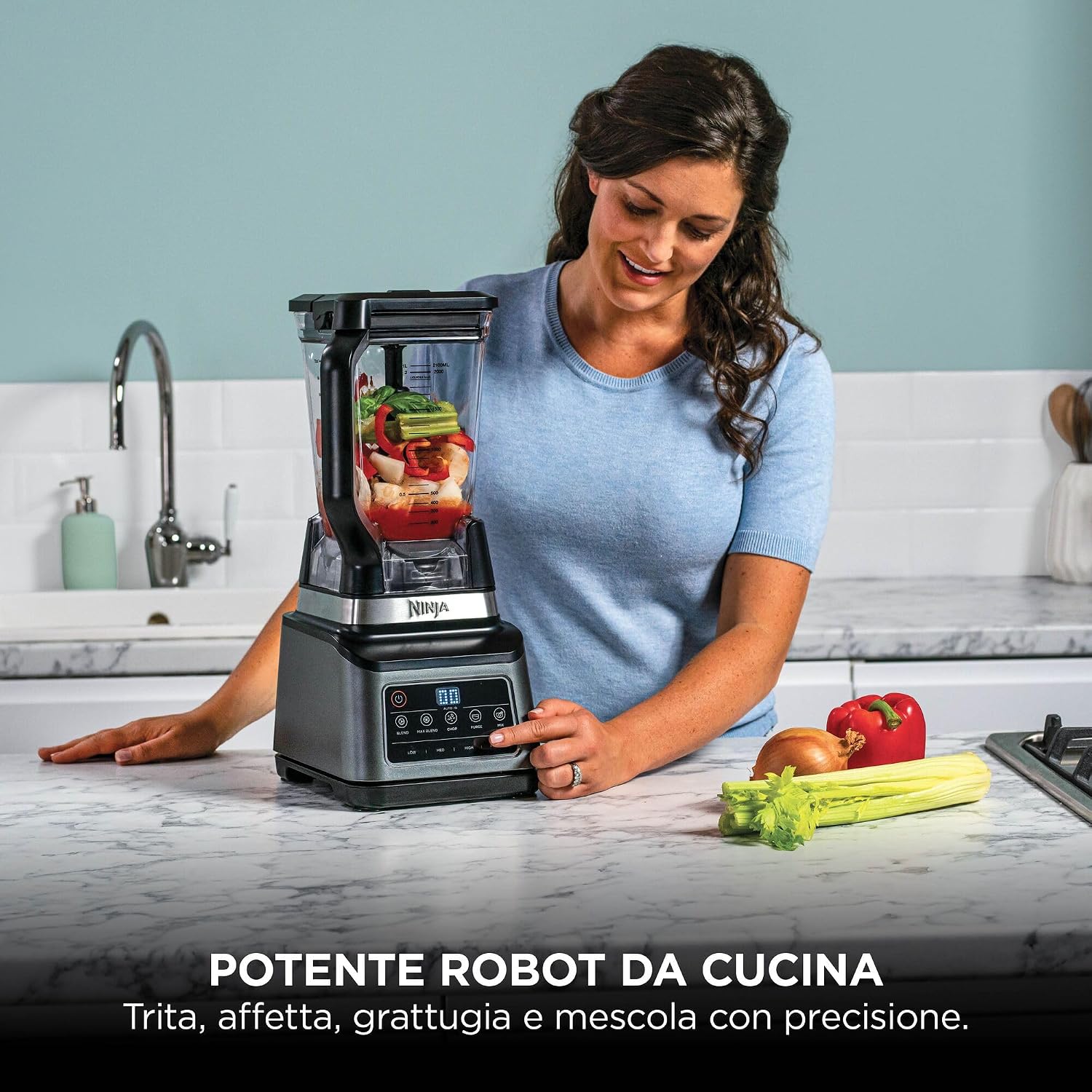 SHARK NINJA ROBOT FOOD PROCESSOR ADVANCED 3-in-1 BN800EU - GARANZIA UFFICIALE ITALIA 2 ANNI