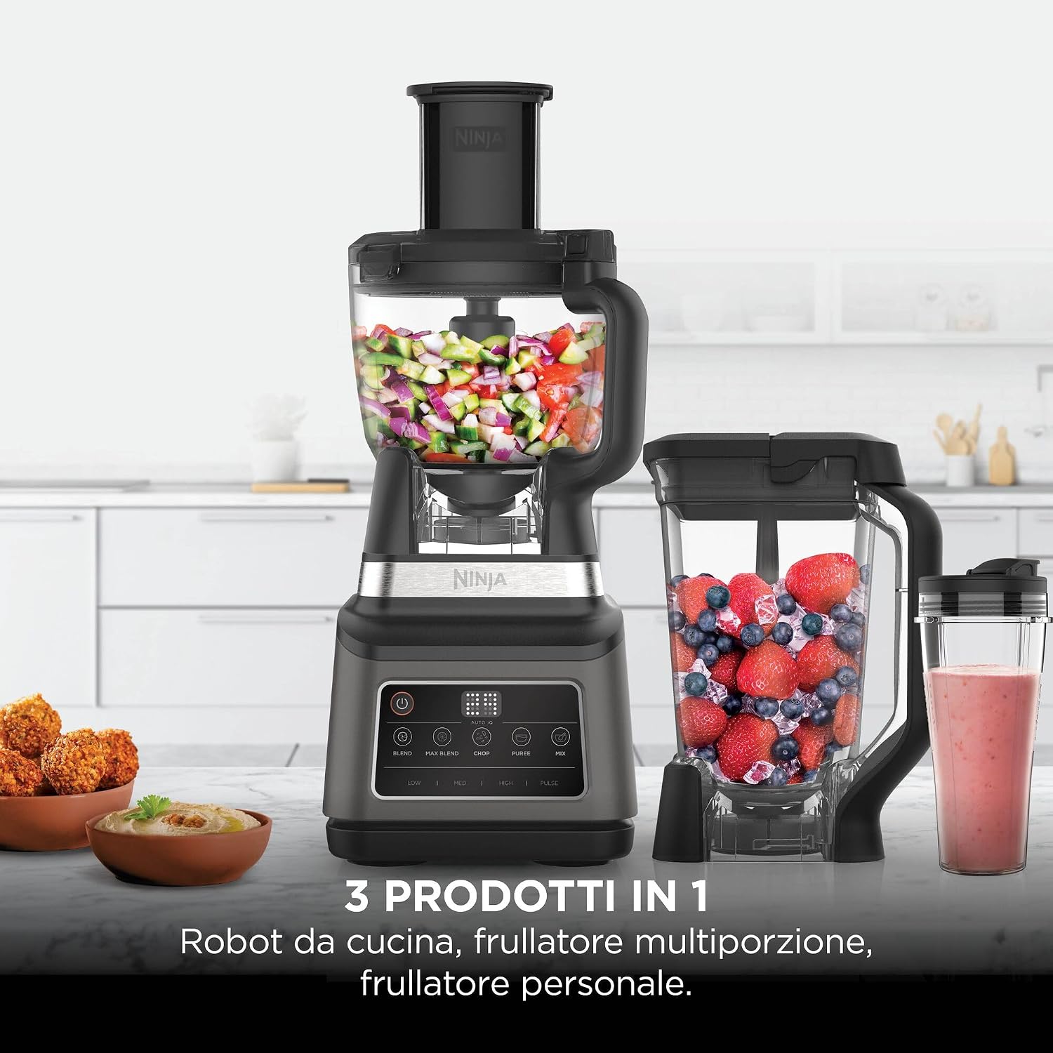 SHARK NINJA ROBOT FOOD PROCESSOR ADVANCED 3-in-1 BN800EU - GARANZIA UFFICIALE ITALIA 2 ANNI