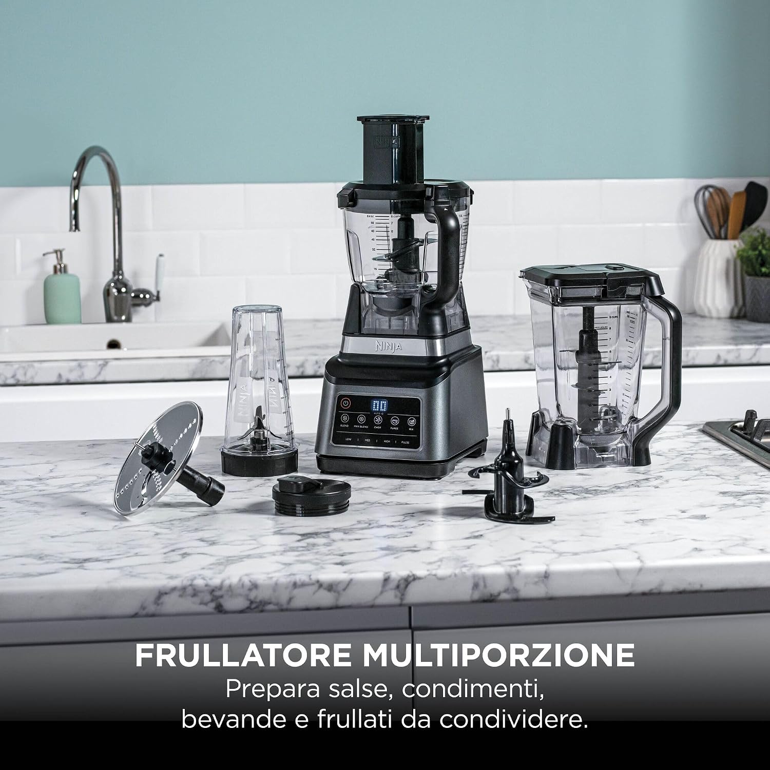 SHARK NINJA ROBOT FOOD PROCESSOR ADVANCED 3-in-1 BN800EU - GARANZIA UFFICIALE ITALIA 2 ANNI