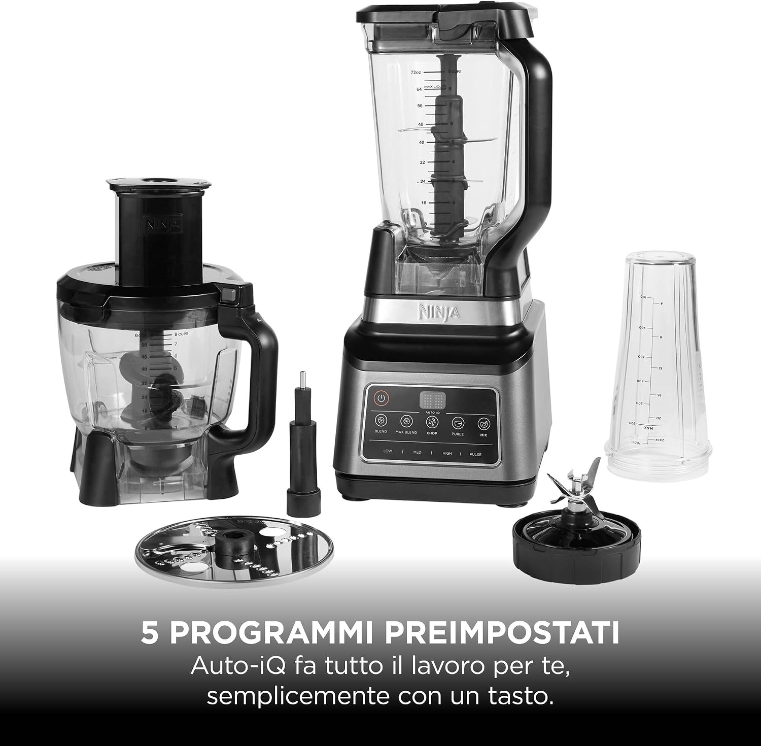 SHARK NINJA ROBOT FOOD PROCESSOR ADVANCED 3-in-1 BN800EU - GARANZIA UFFICIALE ITALIA 2 ANNI