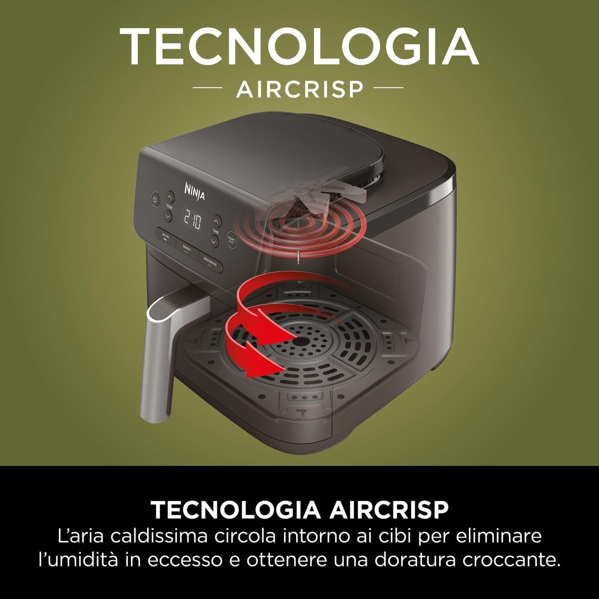 SHARK NINJA FRIGGITRICE AD ARIA 4,7L - GARANZIA UFFICIALE ITALIA 2 ANNI