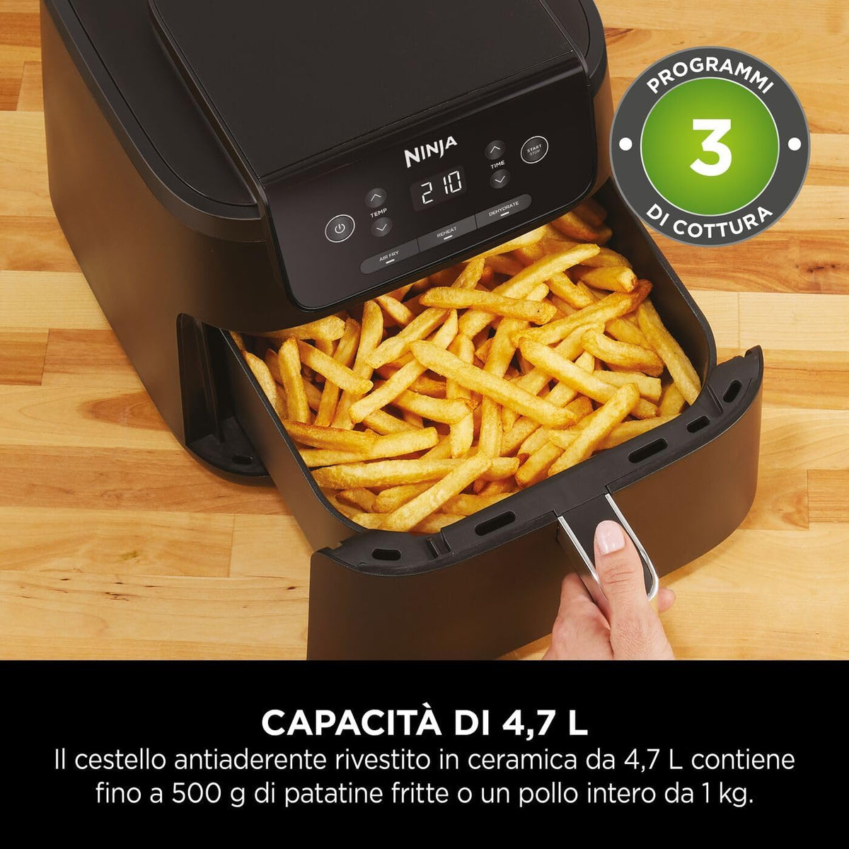 SHARK NINJA FRIGGITRICE AD ARIA 4,7L - GARANZIA UFFICIALE ITALIA 2 ANNI