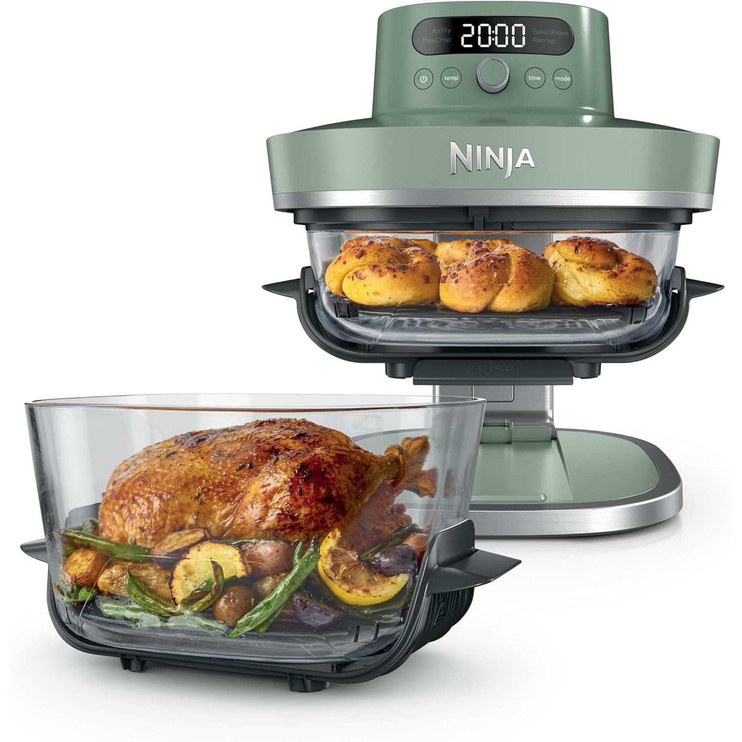 SHARK NINJA FRIGGITRICE AD ARIA IN VETRO XL CRISPI PRO 5 IN 1 VERDE MUSCHIO - GARANZIA UFFICIALE ITALIA 2 ANNI