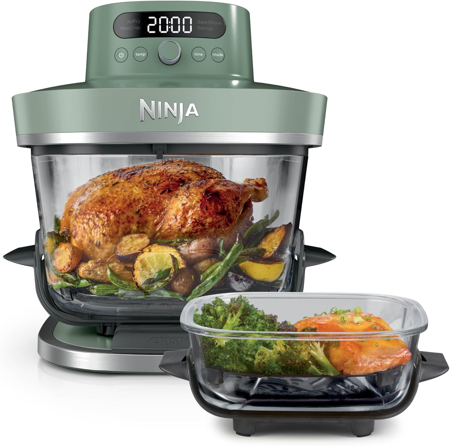 SHARK NINJA FRIGGITRICE AD ARIA IN VETRO XL CRISPI PRO 5 IN 1 VERDE MUSCHIO - GARANZIA UFFICIALE ITALIA 2 ANNI