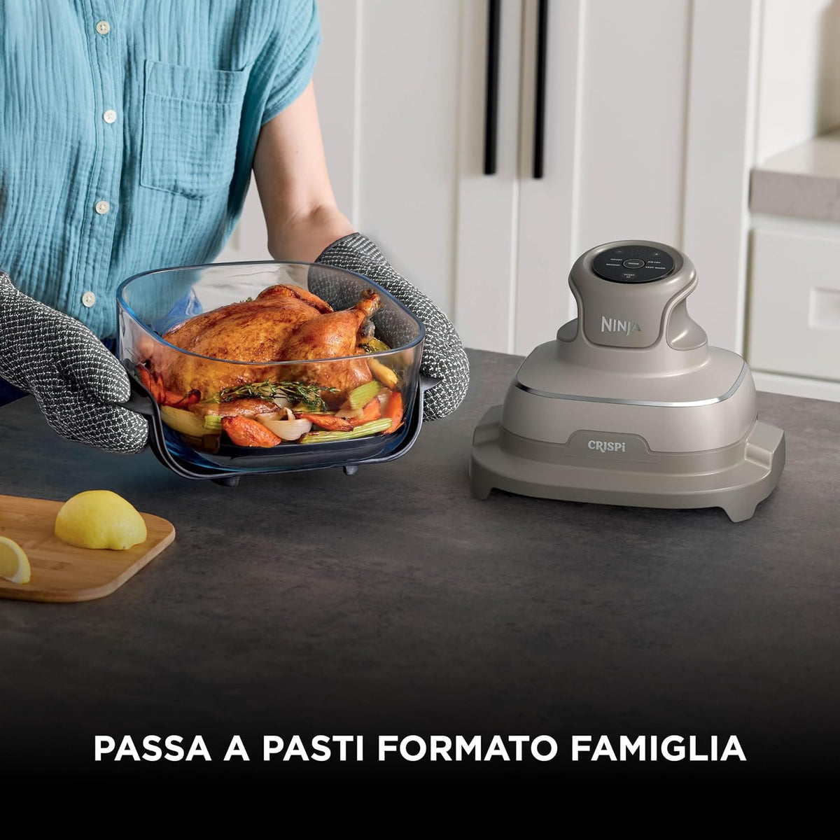 SHARK NINJA FRIGGITRICE PORTATILE CRISPI GRIGIO FN201EUSD2 - GARANZIA UFFICIALE ITALIA 2 ANNI