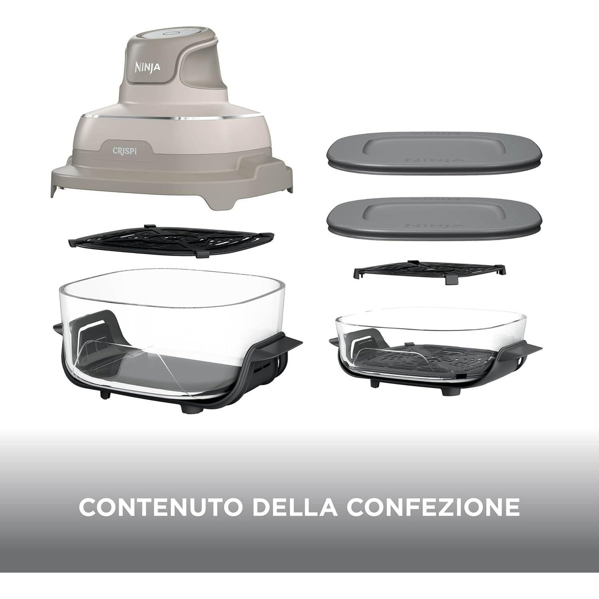 SHARK NINJA FRIGGITRICE PORTATILE CRISPI GRIGIO FN201EUSD2 - GARANZIA UFFICIALE ITALIA 2 ANNI