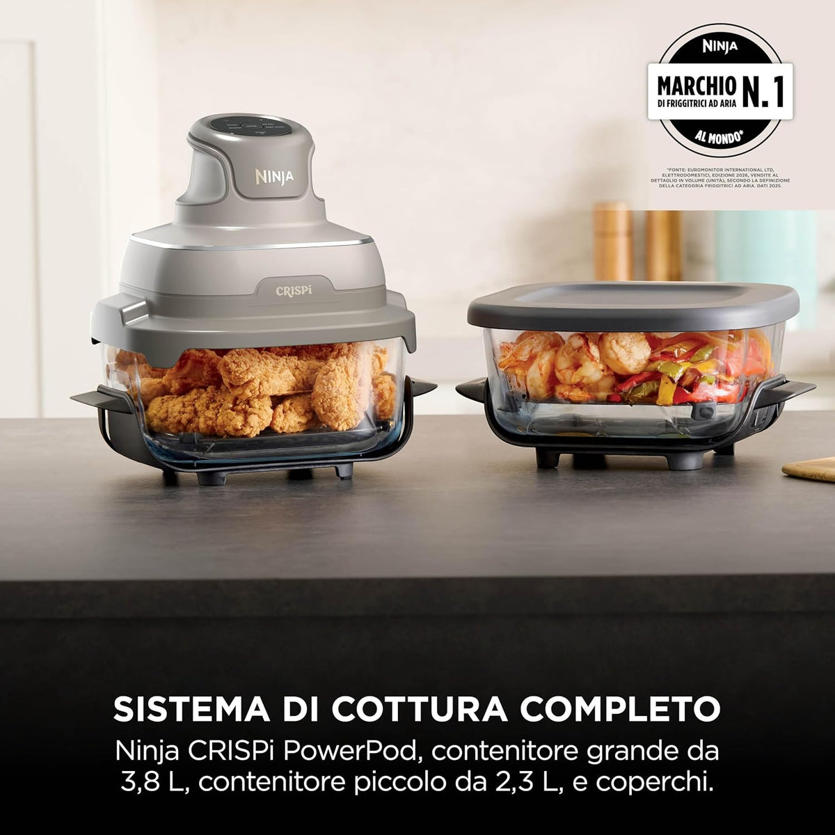 SHARK NINJA FRIGGITRICE PORTATILE CRISPI GRIGIO FN201EUSD2 - GARANZIA UFFICIALE ITALIA 2 ANNI