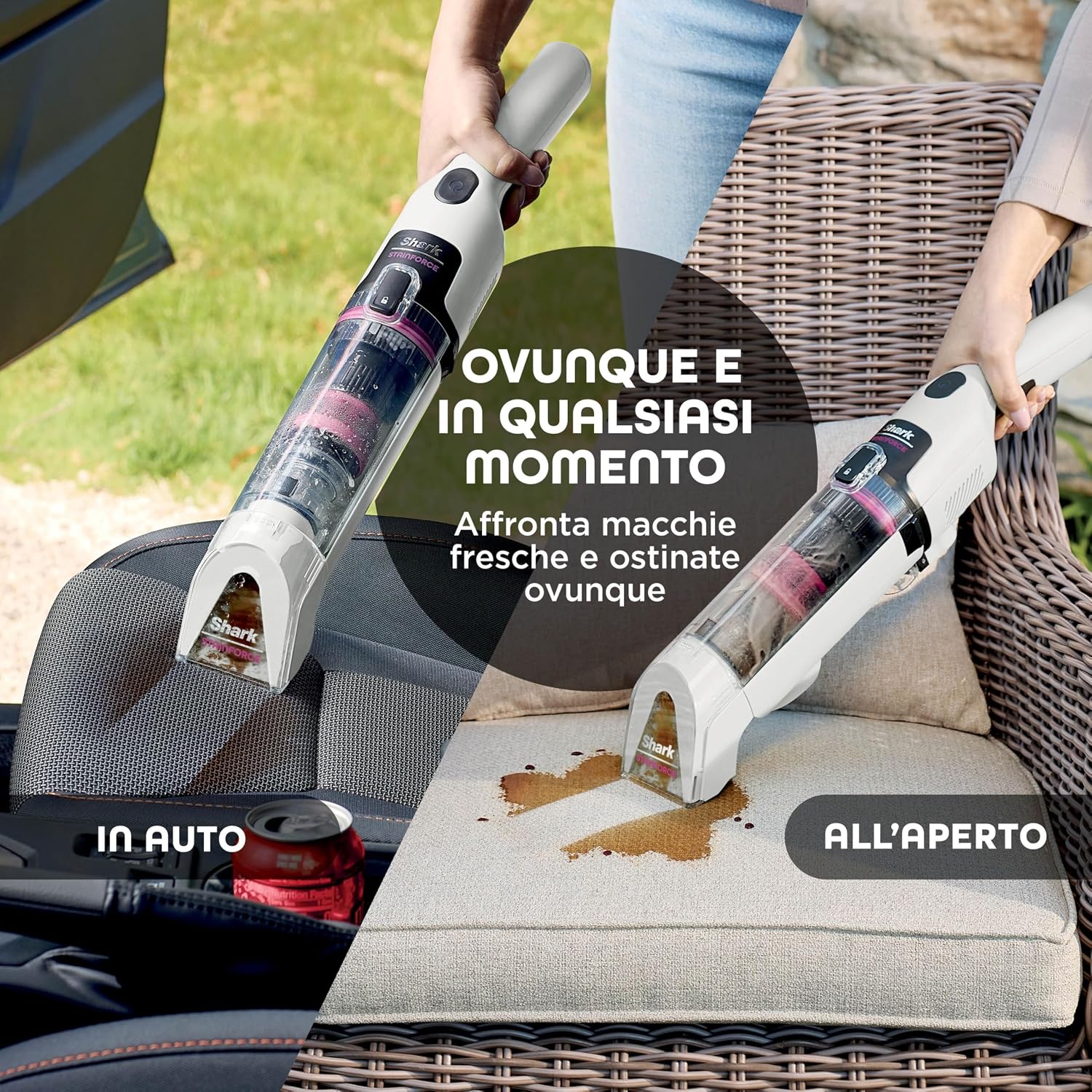 SHARK NINJA Smacchiatore portatile STAINFORCE SPOT CLEANER - Pulitore Elettrico senza fili - GARANZIA UFFICIALE ITALIA 2 ANNI