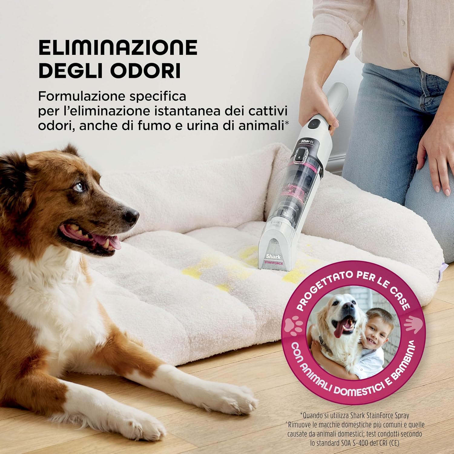 SHARK NINJA Smacchiatore portatile STAINFORCE SPOT CLEANER - Pulitore Elettrico senza fili - GARANZIA UFFICIALE ITALIA 2 ANNI