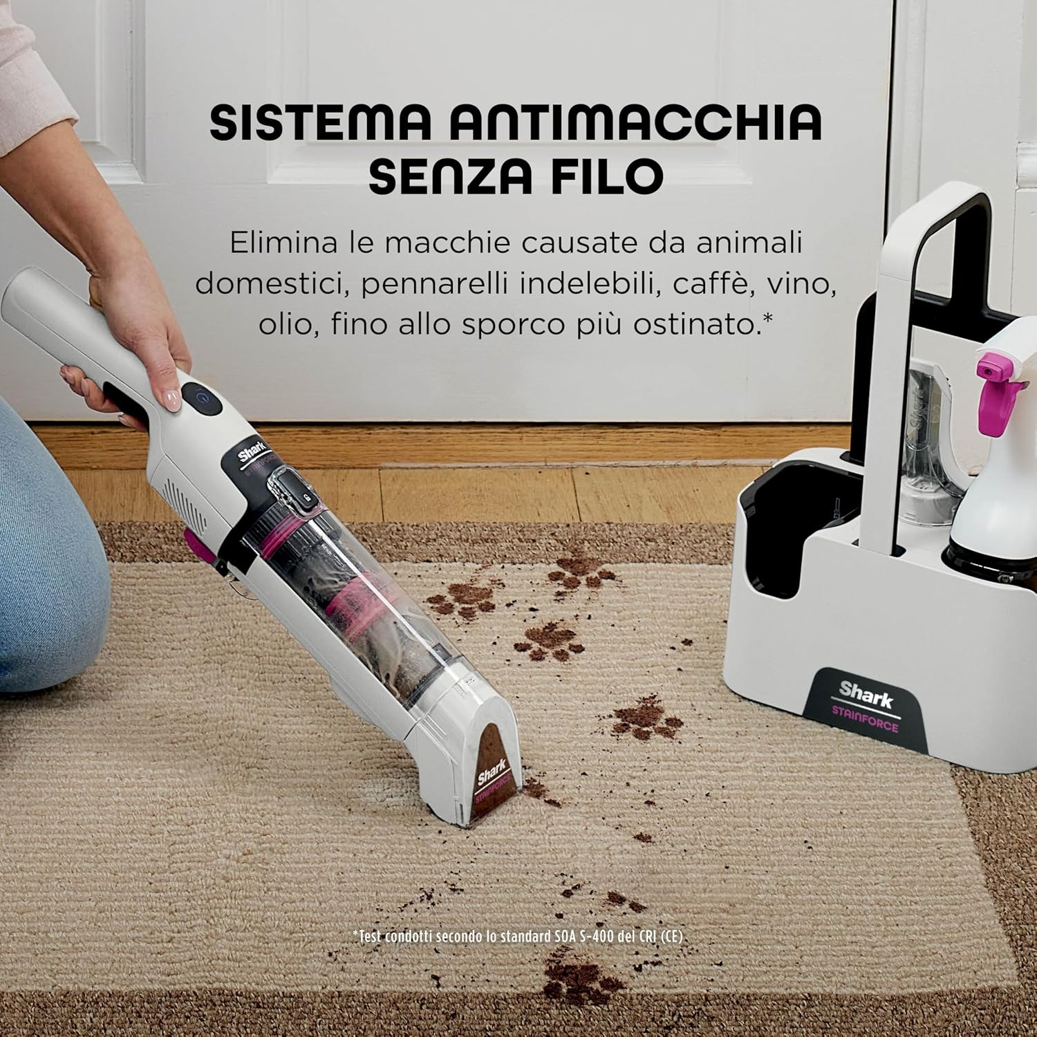 SHARK NINJA Smacchiatore portatile STAINFORCE SPOT CLEANER - Pulitore Elettrico senza fili - GARANZIA UFFICIALE ITALIA 2 ANNI