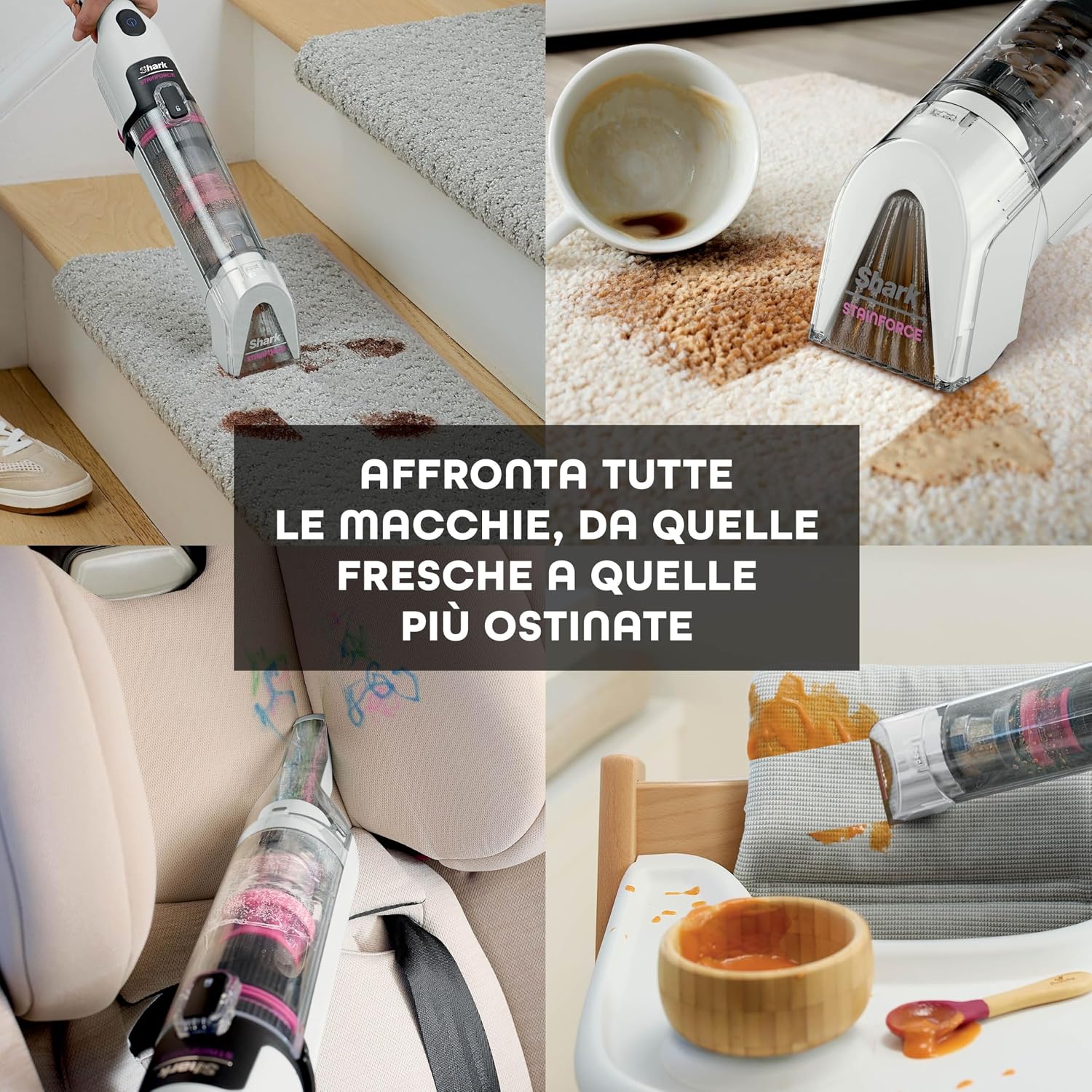 SHARK NINJA Smacchiatore portatile STAINFORCE SPOT CLEANER - Pulitore Elettrico senza fili - GARANZIA UFFICIALE ITALIA 2 ANNI