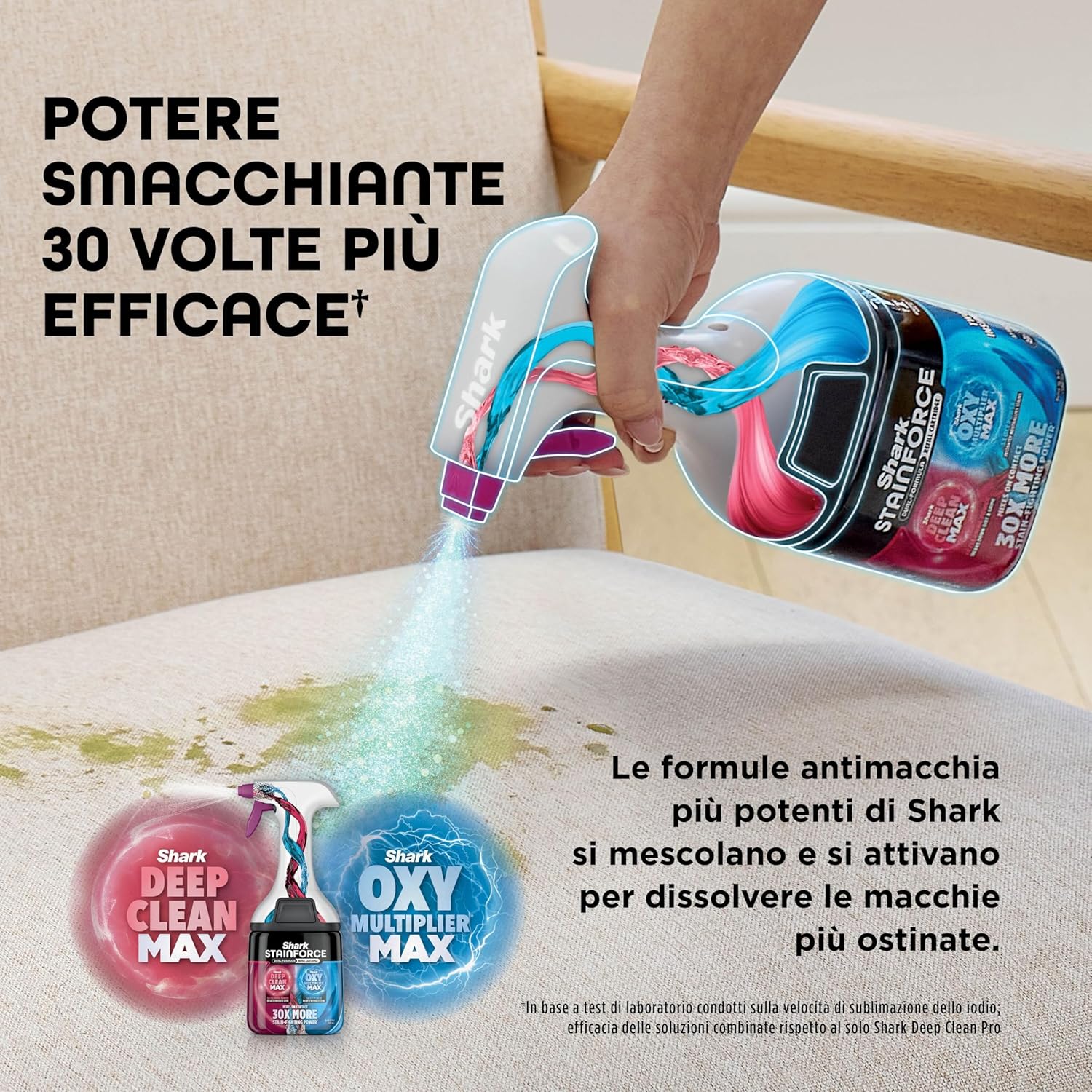 SHARK NINJA Smacchiatore portatile STAINFORCE SPOT CLEANER - Pulitore Elettrico senza fili - GARANZIA UFFICIALE ITALIA 2 ANNI