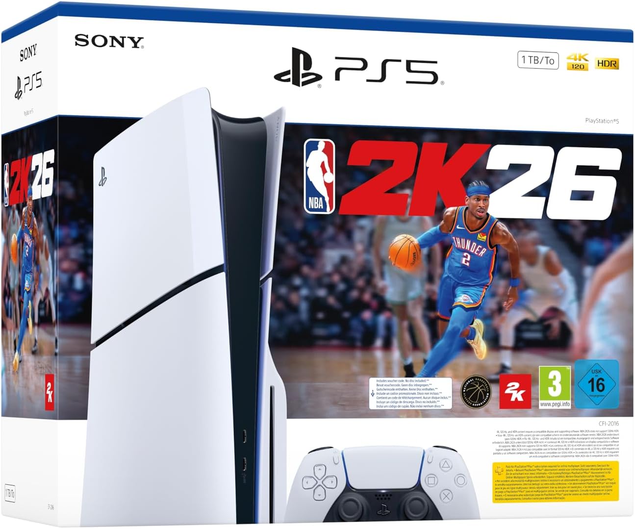 SONY CONSOLE PS5 STANDARD EDITION SLIM 1TB NBA 2K26 WHITE