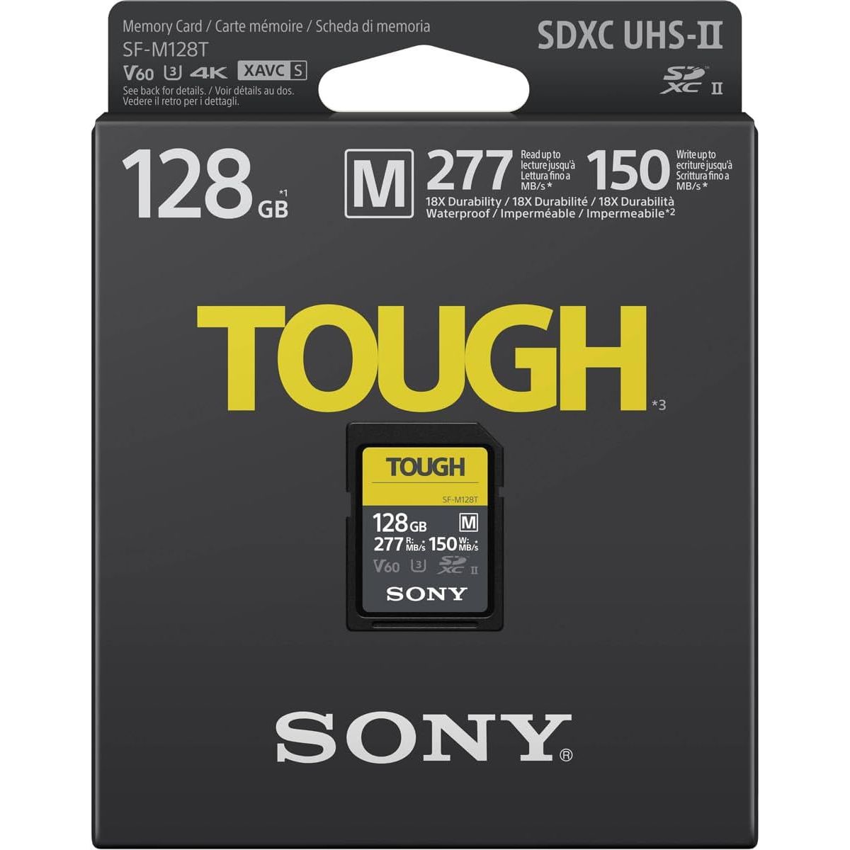Sony SDXC 128GB Cl10 UHS-II U3 V60 TOUGH 277-150 MB/s