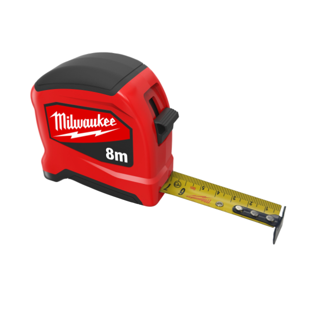Milwaukee Flessometro Serie Slim Metro A Nastro Di Alta Qualità Gen 2 8 mt x 25mm