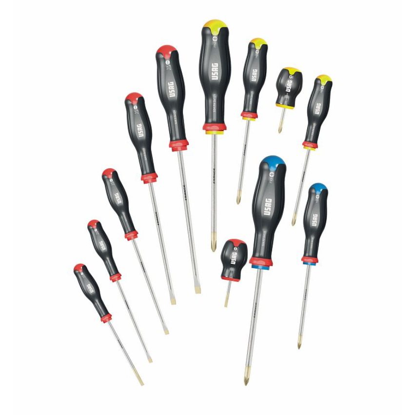 Set Giraviti USAG 324 SH12 – 12 Cacciaviti Intaglio PH e POZ