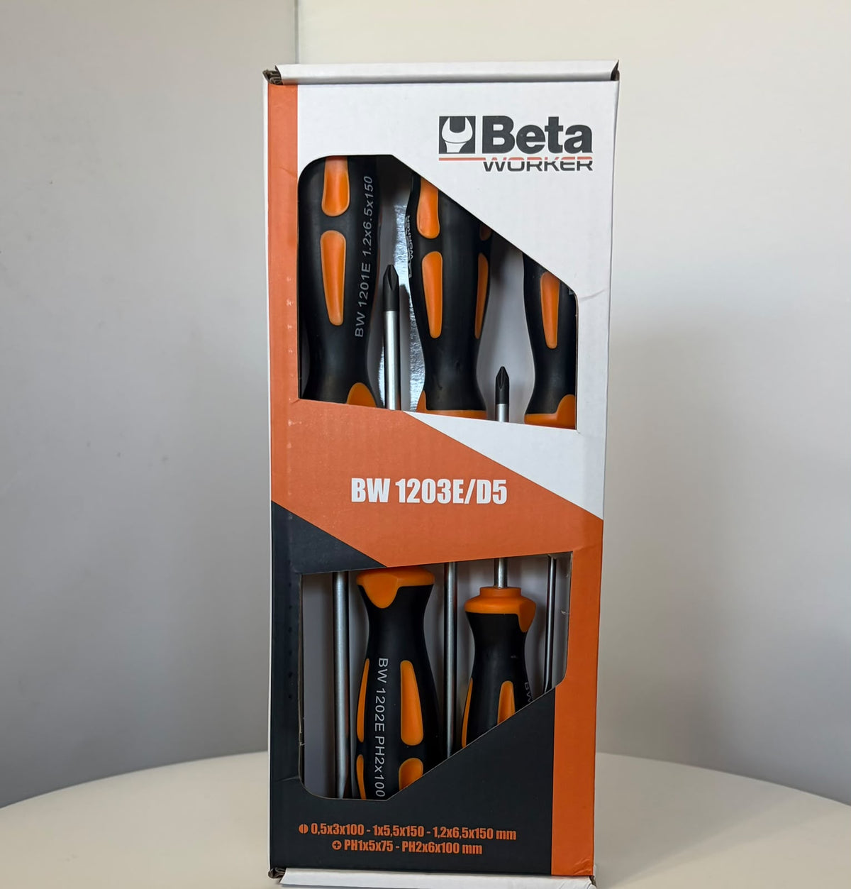 Beta Set Giraviti BW 1203E D5 Con 3 Giraviti a Lama Piatta e 2 Giraviti Phillips