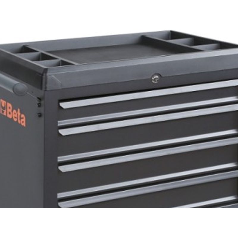 Beta Carrello Cassettiera Portautensili In Acciaio Con 6 Cassetti E Serratura Bloccaggio Colore Grigio Antracite