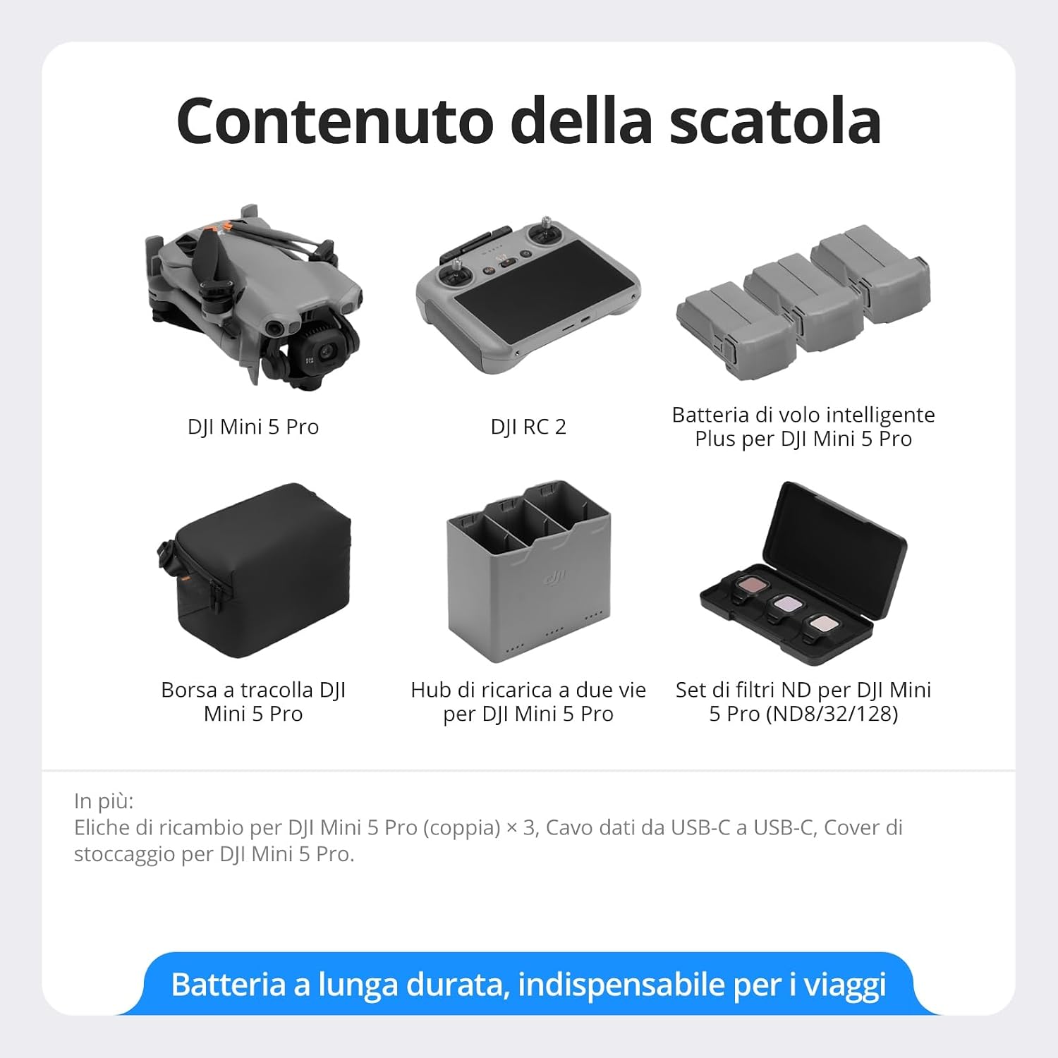 DJI Mini 5 PRO FLY MORE COMBO PLUS (DJI RC2) GARANZIA UFFICIALE NITAL 2 ANNI