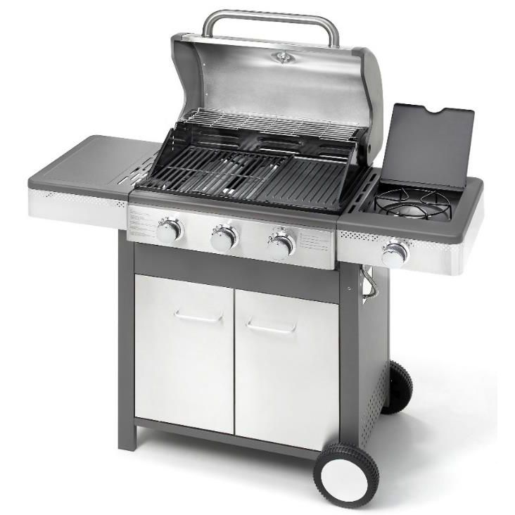 Ompagrill Indianapolis 4/B – Barbecue a Gas 3 Fuochi con Fornello Laterale