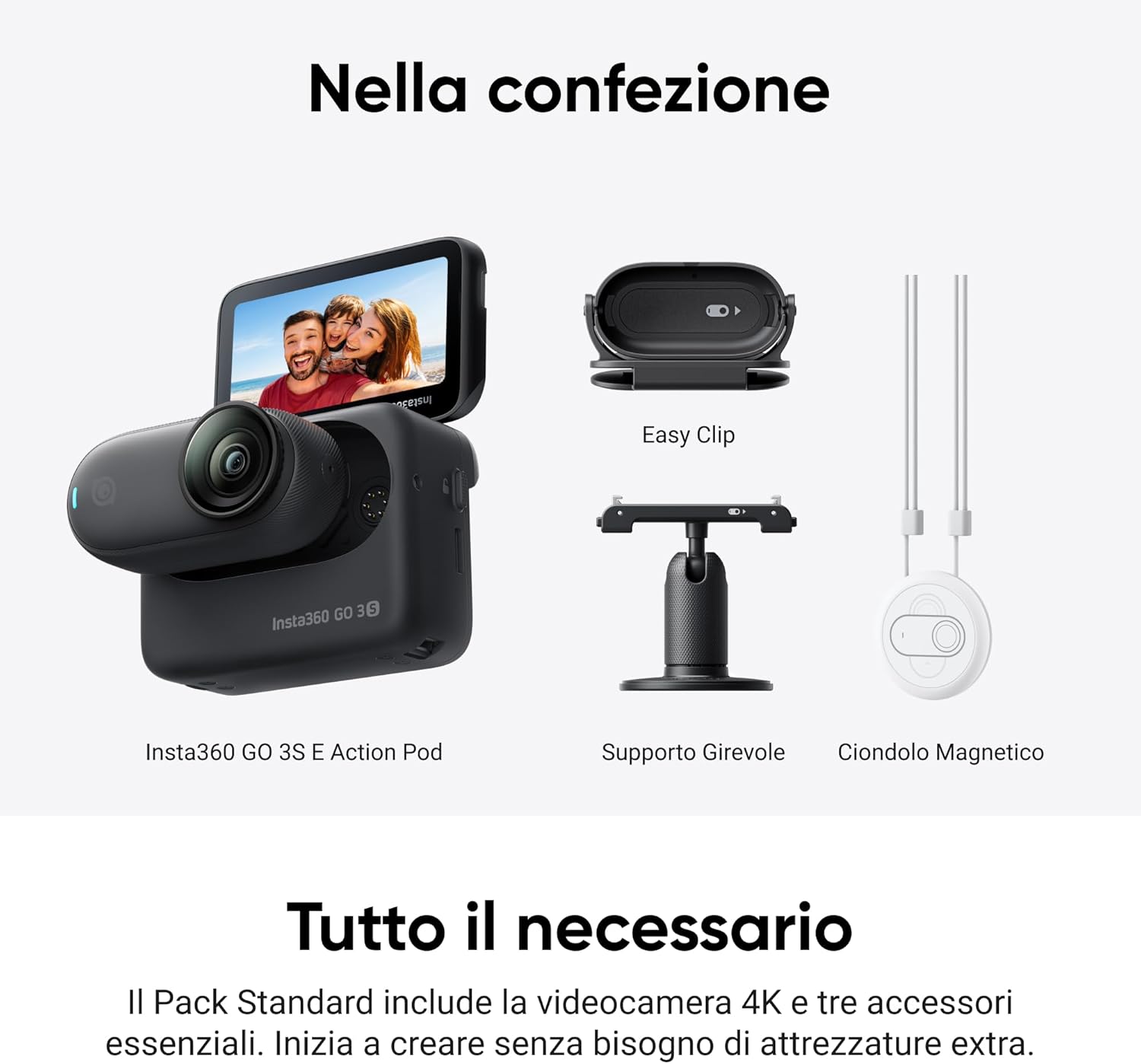 Insta360 GO3S 128GB - GARANZIA UFFICIALE NITAL 2 ANNI