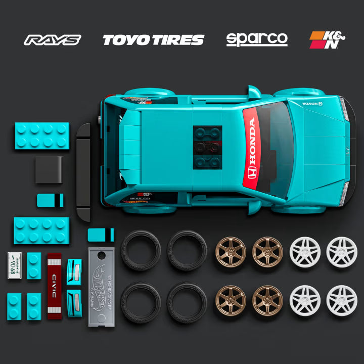 Mattel Brick Shop Hot Wheels - Custom 90 Honda Civic Ef - 248 pcs