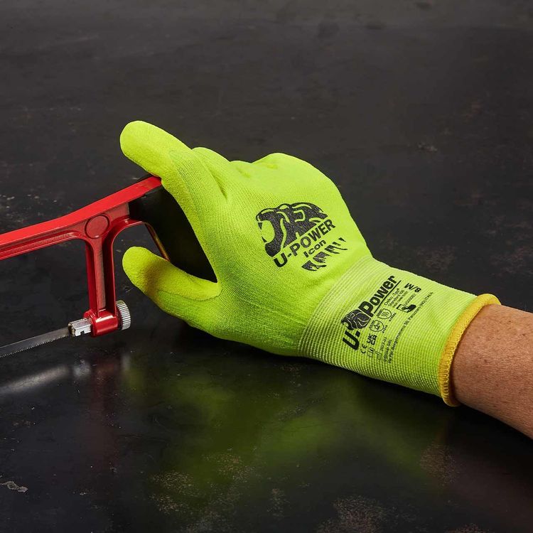 Guanti da Lavoro U-Power ICON Giallo Fluo Touchscreen (EN 388 / EN 407)