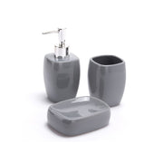 Set 3 accessori bagno in ceramica CLASSIC – Grigio (MSV)