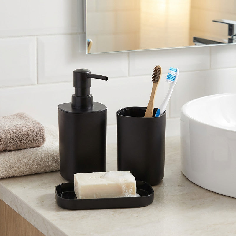Set 3 accessori da bagno LONA Nero – MSV