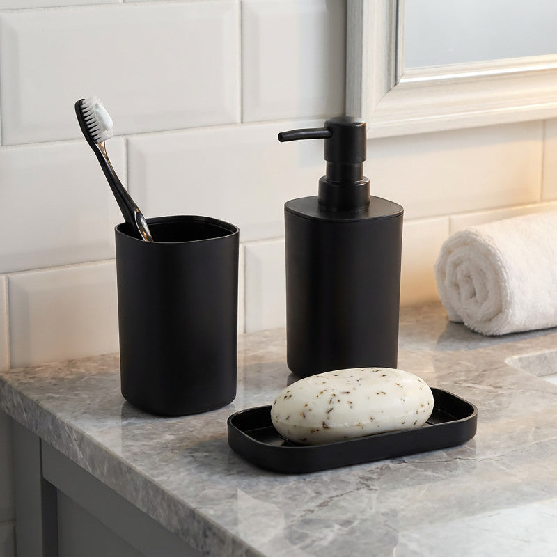 Set 3 accessori da bagno LONA Nero – MSV