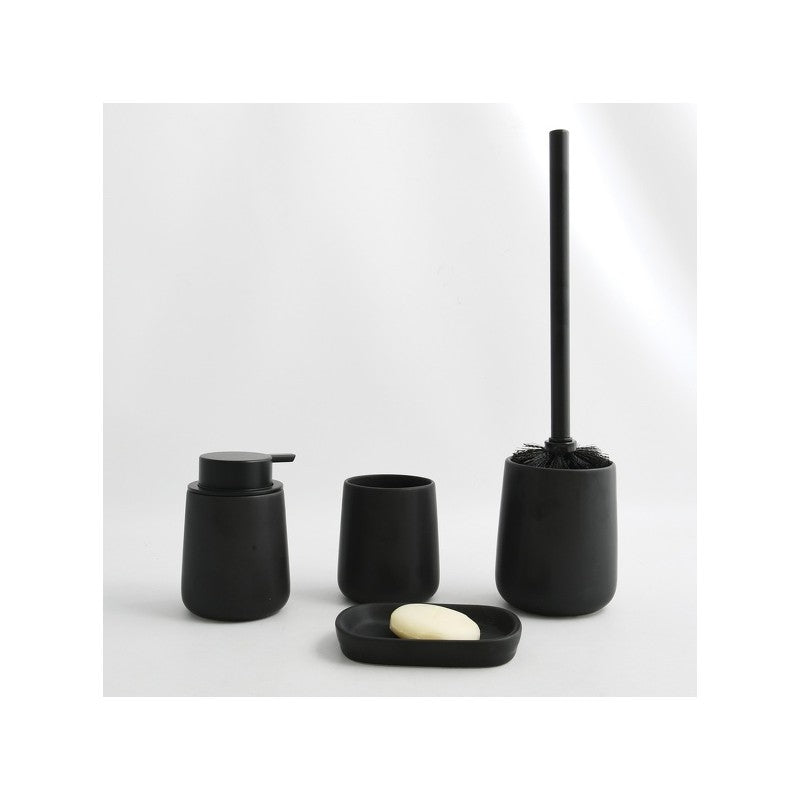 Scopino WC con supporto in ceramica MAONIE – Nero opaco (MSV)