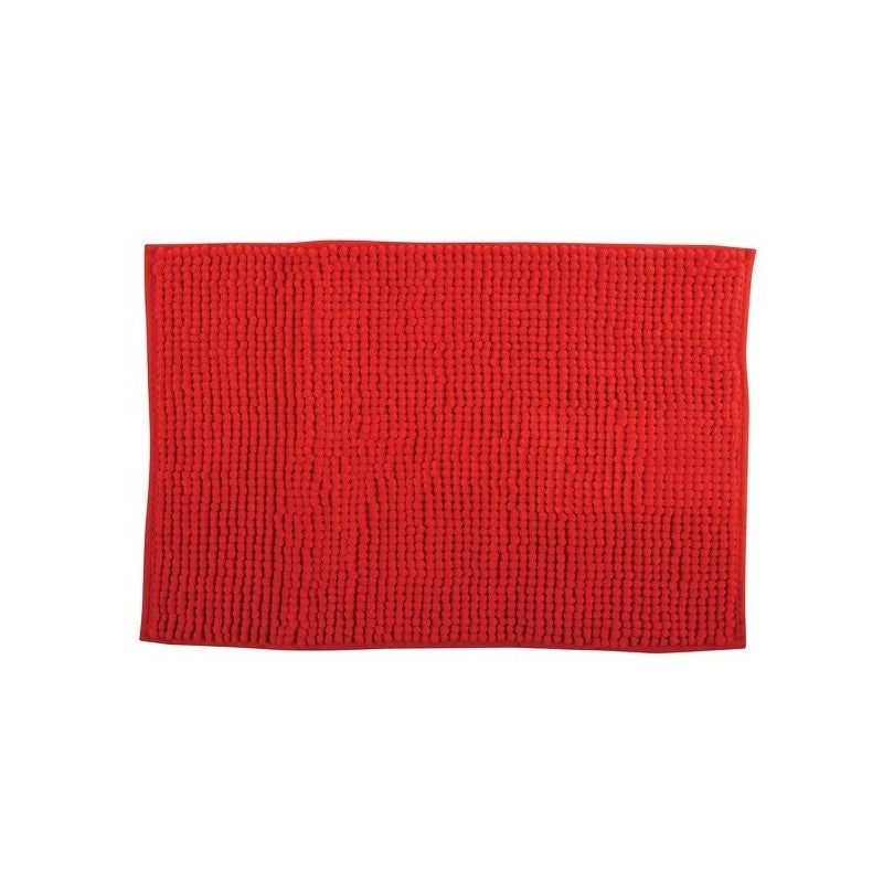 Tappetino da bagno MSV in ciniglia microfibra 40×60 cm – Rosso