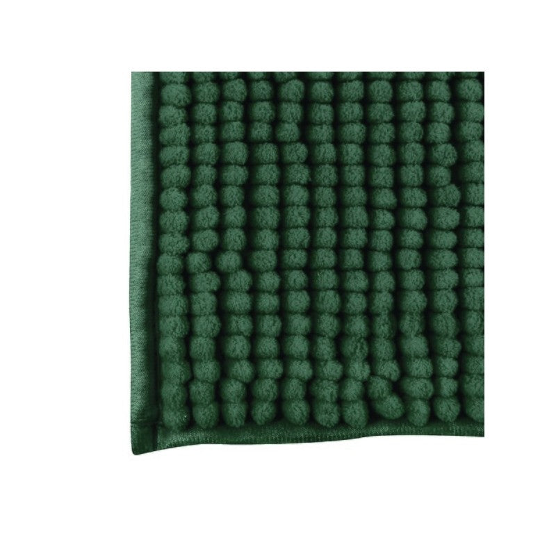 Tappetino da Bagno in Microfibra Ciniglia 60x90 cm – Verde Scuro Antiscivolo