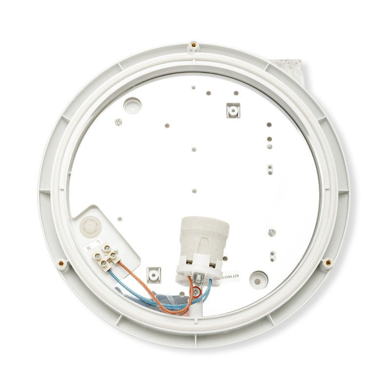 Velamp Plafoniera Tonda da Esterno E27 IP54 IK10 Ø27 cm – Applique Antivandalo per Parete e Soffitto