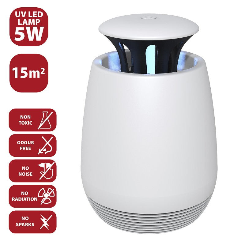 Velamp SLURP Zanzariera Elettrica ad Aspirazione UV LED 5W – Uso Interno