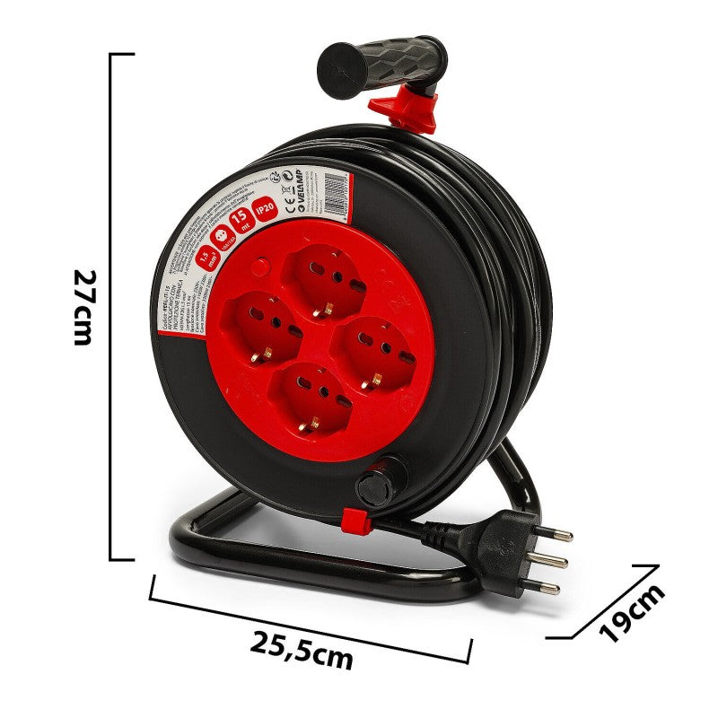 Velamp Avvolgicavo elettrico con prese Schuko