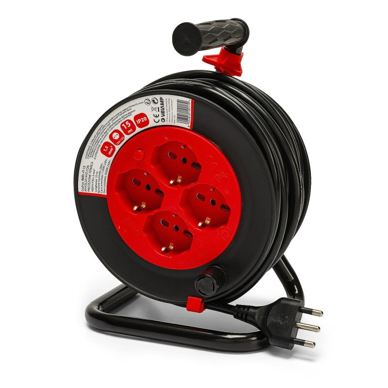 Velamp Avvolgicavo elettrico con prese Schuko