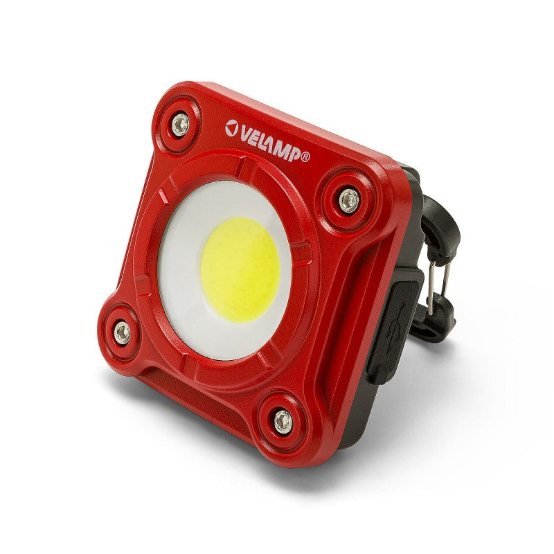 Velamp Fargo - Lampada da Lavoro LED COB Ricaricabile 10W 1000 Lumen