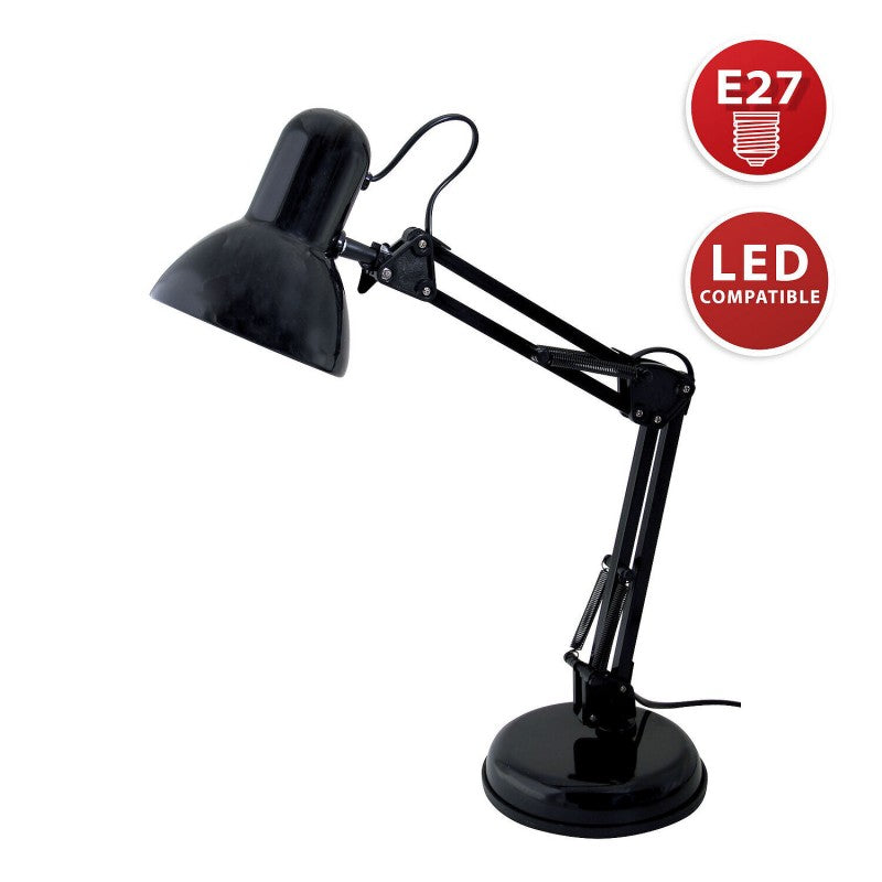 Velamp Charleston XL - Lampada da tavolo bianca con attacco E27